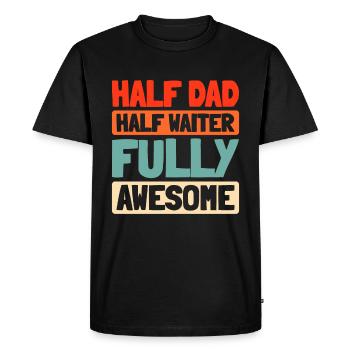 Serveur Serveuse Père Papa - T-shirt Premium bio Homme - noir - Devant - Nico (187cm)