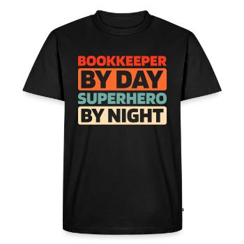 Comptable - T-shirt Premium bio Homme - noir - Devant - Nico (187cm)