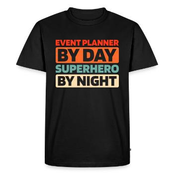 Event Planner - Men's Premium Organic T-Shirt - black - Front - Nico (187cm)