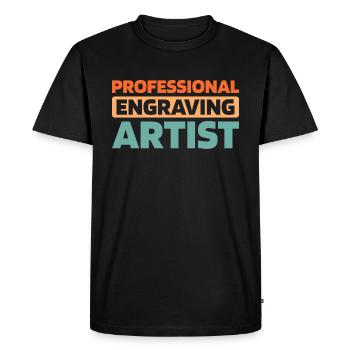 Engraver - Men's Premium Organic T-Shirt - black - Front - Nico (187cm)