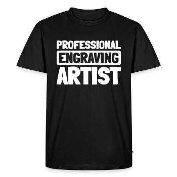 Engraver - Men's Premium Organic T-Shirt - black - Front - Nico (187cm)