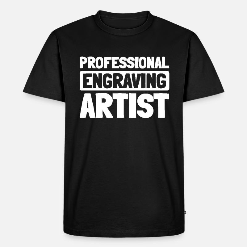 Graveur - Männer Premium Bio T-Shirt - Schwarz