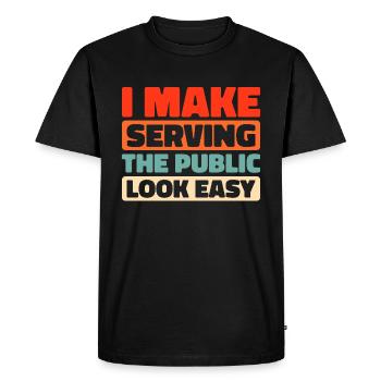 civil servant - Men's Premium Organic T-Shirt - black - Front - Nico (187cm)
