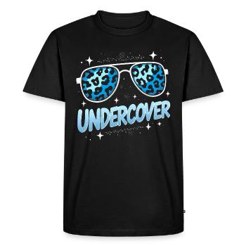 Discours sous couverture - Conception de lunettes de soleil - T-shirt Premium bio Homme - noir - Devant - Nico (187cm)
