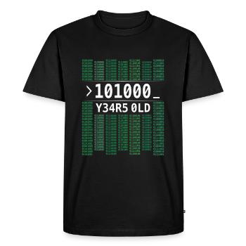 101000 YEARS OLD COMPUTER BINARY CODE 40TH BIRTHDAY - Men's Premium Organic T-Shirt - black - Front - Nico (187cm)