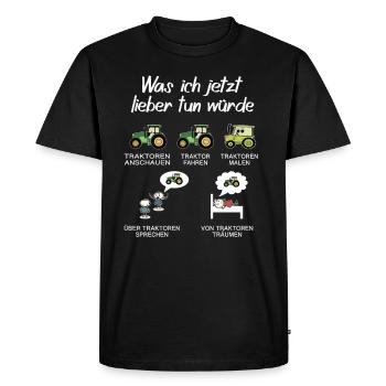 Traktor Landwirt Design Lustig - Männer Premium Bio T-Shirt - Schwarz - Vorne - Nico (187cm)