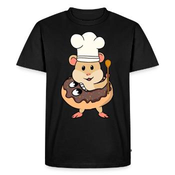Donut Rongeur Hamster Boulanger Noël Cuire Noël - T-shirt Premium bio Homme - noir - Devant - Nico (187cm)