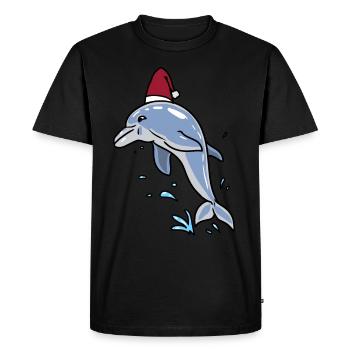 Saint-Nicolas Dauphin Poisson Noël Noël Père Noël - T-shirt Premium bio Homme - noir - Devant - Nico (187cm)