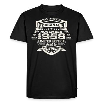 Original novembre 1958 64e anniversaire cadeau - T-shirt Premium bio Homme - noir - Devant - Nico (187cm)