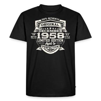 Cadeau original du 64e anniversaire de décembre 1958 - T-shirt Premium bio Homme - noir - Devant - Nico (187cm)