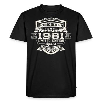 Original December 1981 41st birthday gift - Men's Premium Organic T-Shirt - black - Front - Nico (187cm)