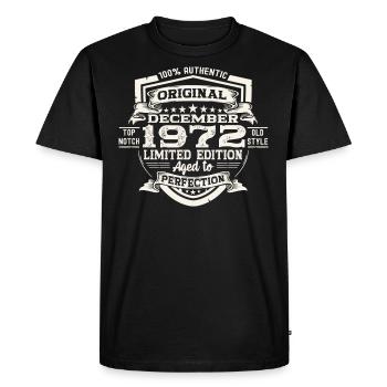 Original December 1972 50th birthday gift - Men's Premium Organic T-Shirt - black - Front - Nico (187cm)