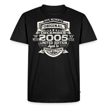Original December 2005 17th Birthday Gift - Men's Premium Organic T-Shirt - black - Front - Nico (187cm)