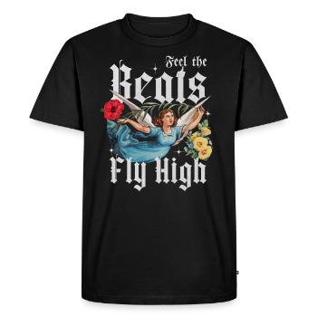 Sentez les rythmes s’envoler haut - T-shirt Premium bio Homme - noir - Devant - Nico (187cm)