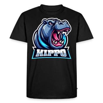 Hippopotame - T-shirt Premium bio Homme - noir - Devant - Nico (187cm)