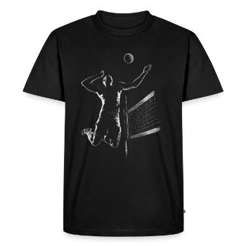Volleyball - Männer Premium Bio T-Shirt - Schwarz - Vorne - Nico (187cm)