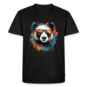 Aquarelle Panda Bear Panda Lunettes de soleil Art Pop Art - T-shirt Premium bio Homme - noir - Devant - Nico (187cm)