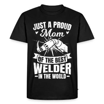 Proud mother of the best welder - Men's Premium Organic T-Shirt - black - Front - Nico (187cm)