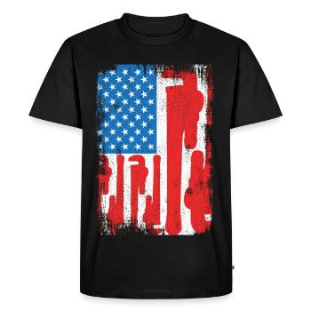 Installer USA Flag - Men's Premium Organic T-Shirt - black - Front - Nico (187cm)