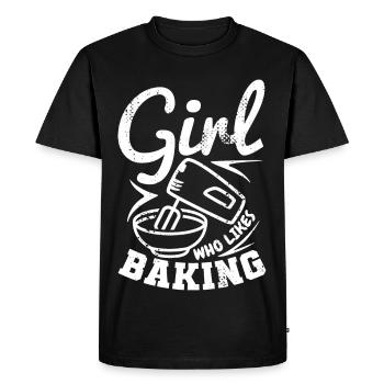 Fille qui aime cuisiner - T-shirt Premium bio Homme - noir - Devant - Nico (187cm)