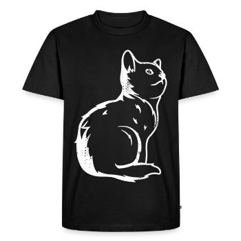 Croquis de chat - T-shirt Premium bio Homme - noir - Devant - Nico (187cm)