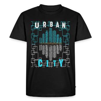 T-shirt Urban Streetwear City – Look cool et décontracté - T-shirt Premium bio Homme - noir - Devant - Nico (187cm)