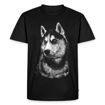 Husky - Men's Premium Organic T-Shirt - black - Front - Nico (187cm)