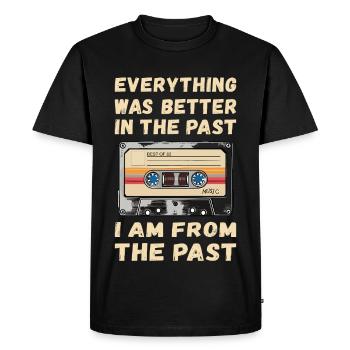 Tout était mieux avant les cassettes - T-shirt Premium bio Homme - noir - Devant - Nico (187cm)