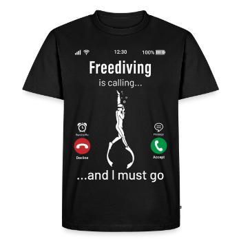 Freediving Is Calling And I Must Go Funny Design - Men's Premium Organic T-Shirt - black - Front - Nico (187cm)