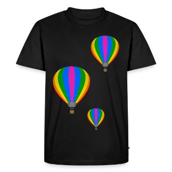 Vol en montgolfière - T-shirt Premium bio Homme - noir - Devant - Nico (187cm)
