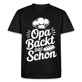 Grand-père le fait bien au four - T-shirt Premium bio Homme - noir - Devant - Nico (187cm)