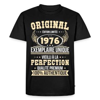 1976 – Unique example – Premium quality - Men's Premium Organic T-Shirt - black - Front - Nico (187cm)