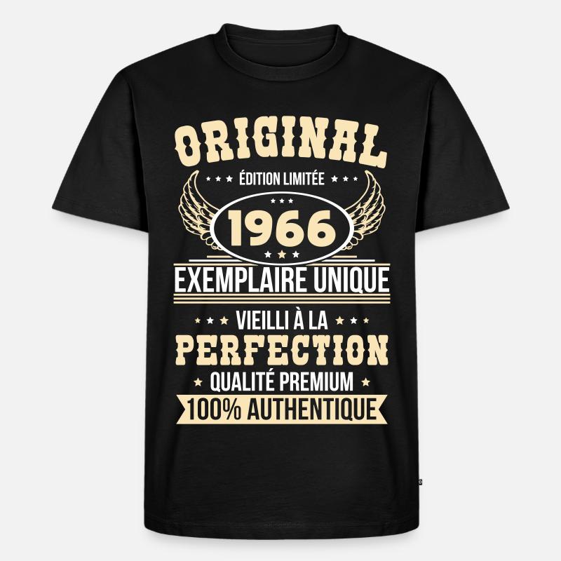 1966 – Einzigartiges Beispiel – Premiumqualität - Männer Premium Bio T-Shirt - Schwarz