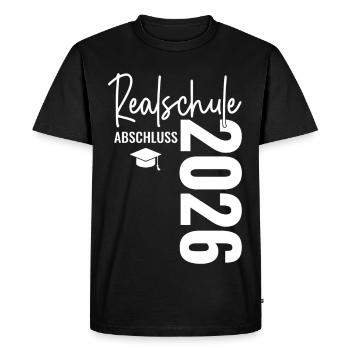 Realschule Graduation - Realschulabschluss 2026 - Men's Premium Organic T-Shirt - black - Front - Nico (187cm)
