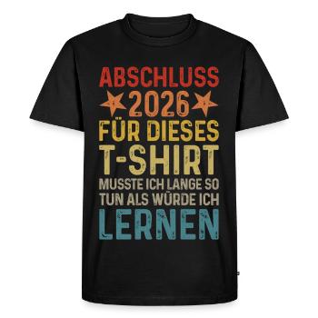 Remise des diplômes 2026 - T-shirt Premium bio Homme - noir - Devant - Nico (187cm)