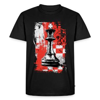Roi des échecs – Motif de stratégie grunge - T-shirt Premium bio Homme - noir - Devant - Nico (187cm)