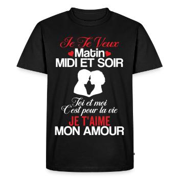 Valentines Day You And Me Love Couple Matching - Men's Premium Organic T-Shirt - black - Front - Nico (187cm)