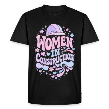Women in Construction – Pastel Retro - T-shirt Premium bio Homme - noir - Devant - Nico (187cm)