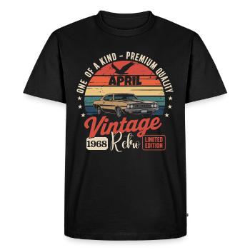 58 Ans Avril 1968 Vintage Rétro Cadeau Anniversair - T-shirt Premium bio Homme - noir - Devant - Nico (187cm)