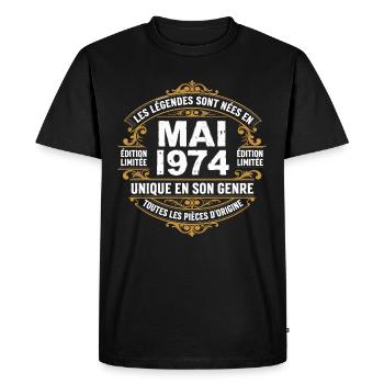 May 1974  - T-shirt Premium bio Homme - noir - Devant - Nico (187cm)