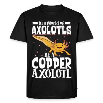 Soyez un Axolotl de Cuivre - T-shirt Premium bio Homme - noir - Devant - Nico (187cm)