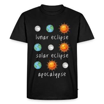 Éclipse lunaire Éclipse solaire Apocalypse Humour - T-shirt Premium bio Homme - noir - Devant - Nico (187cm)
