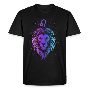 Design du Lion Lion en dégradé pastel - T-shirt Premium bio Homme - noir - Devant - Nico (187cm)