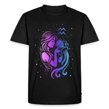 Verseau - T-shirt Premium bio Homme - noir - Devant - Nico (187cm)