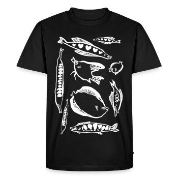 POISSONS - T-shirt Premium bio Homme - noir - Devant - Nico (187cm)