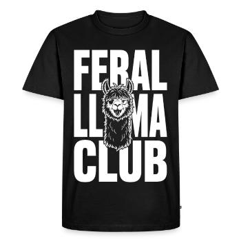 Feral Llama Club Wild Llama - Men's Premium Organic T-Shirt - black - Front - Nico (187cm)