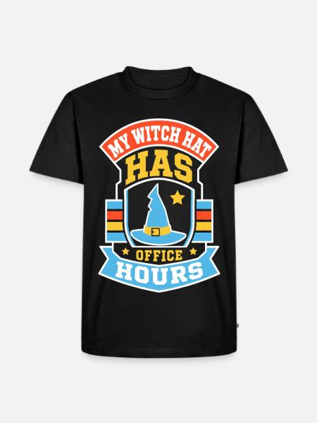 My Witch Hat Has Office Hours - Männer Premium Bio T-Shirt - Schwarz