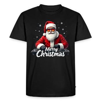 DJ Père Noël Père Noël - Drapeau allemand - T-shirt Premium bio Homme - noir - Devant - Nico (187cm)
