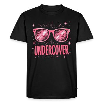 Lunettes de soleil drôles et costume de discours infiltré - T-shirt Premium bio Homme - noir - Devant - Nico (187cm)