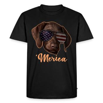 Merica Pointer 4th Of July Gift - Men's Premium Organic T-Shirt - black - Front - Nico (187cm)